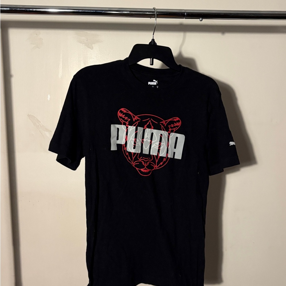 Puma Black Tee with Red and White Design